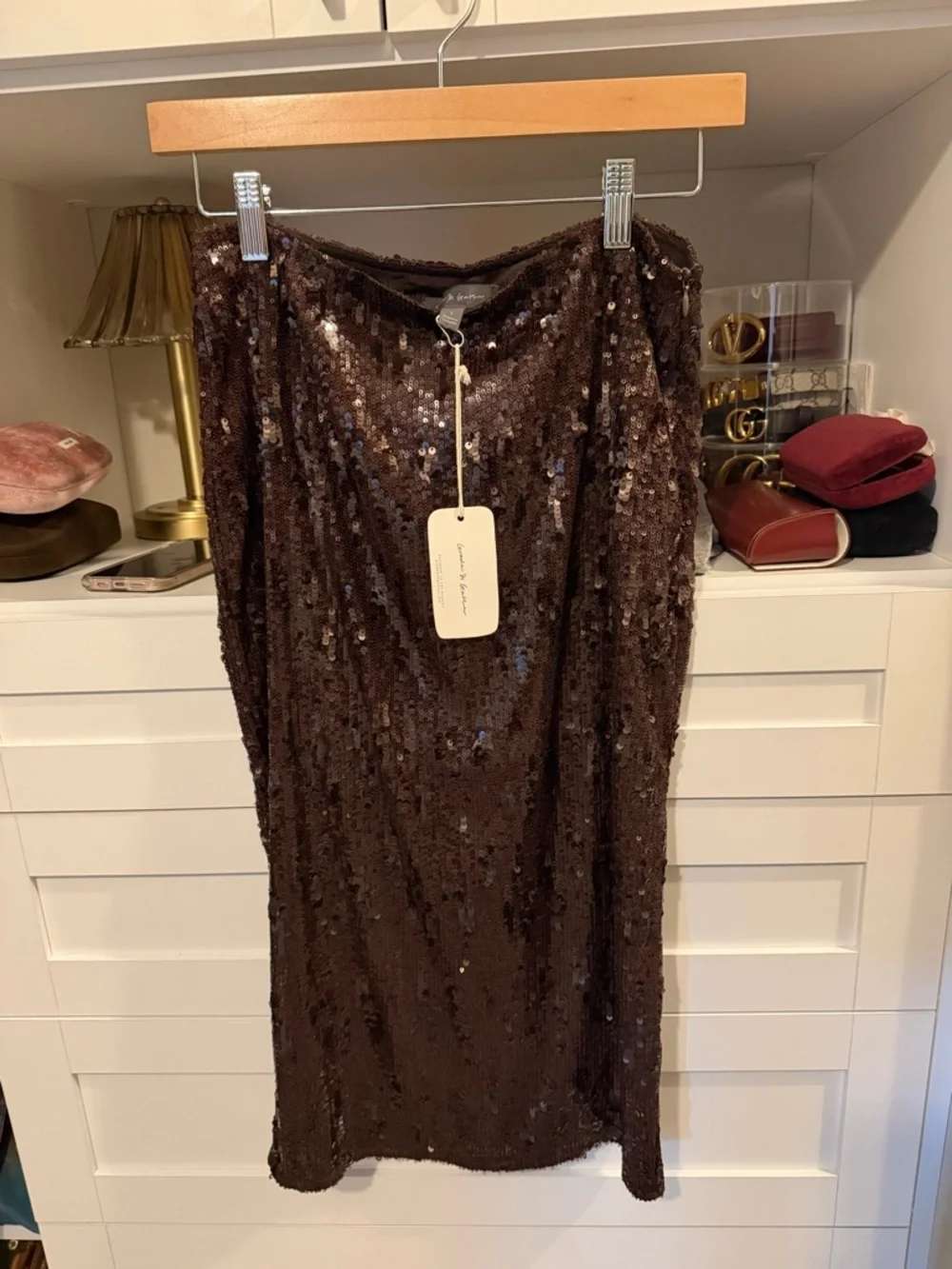 Grade & Gather Chocolate Brown Sequin Tank and Skirt - Picture 7 of 12